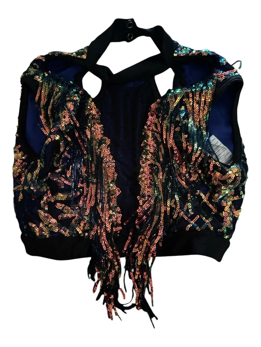 Tenth House Dancer 2 Piece Leotard Dance Costume LC Large Child Glam Fringe 2-PC